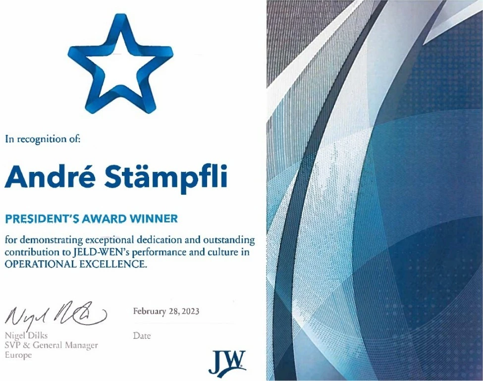 JELD-WEN President's Award